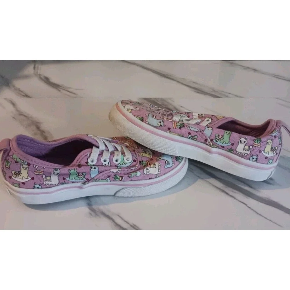 Vans Off The Wall Shoes Purple Llama Skate Shoes Toddler Girls Size 9.5